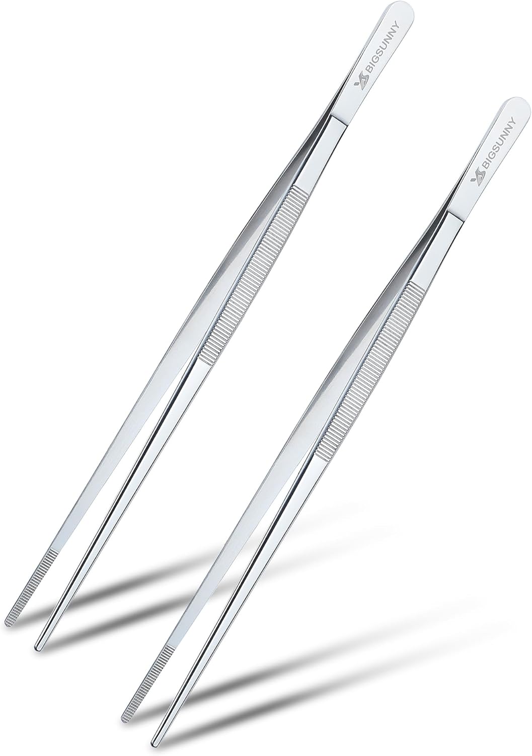 Set of 3 Kitchen Tweezers Fine Tweezer Tongs, MSY BIGSUNNY Stainless Steel Food Tweezers, Precision Serrated Tips Food Tongs (8.5" 10" and 12")