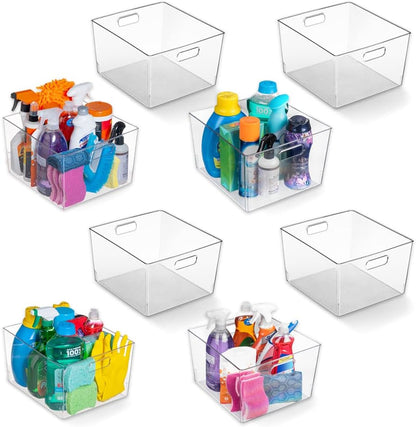 ClearSpace XL Clear Plastic Storage Bins - 2 Pack for Kitchen Cabinet and Fridge Organization