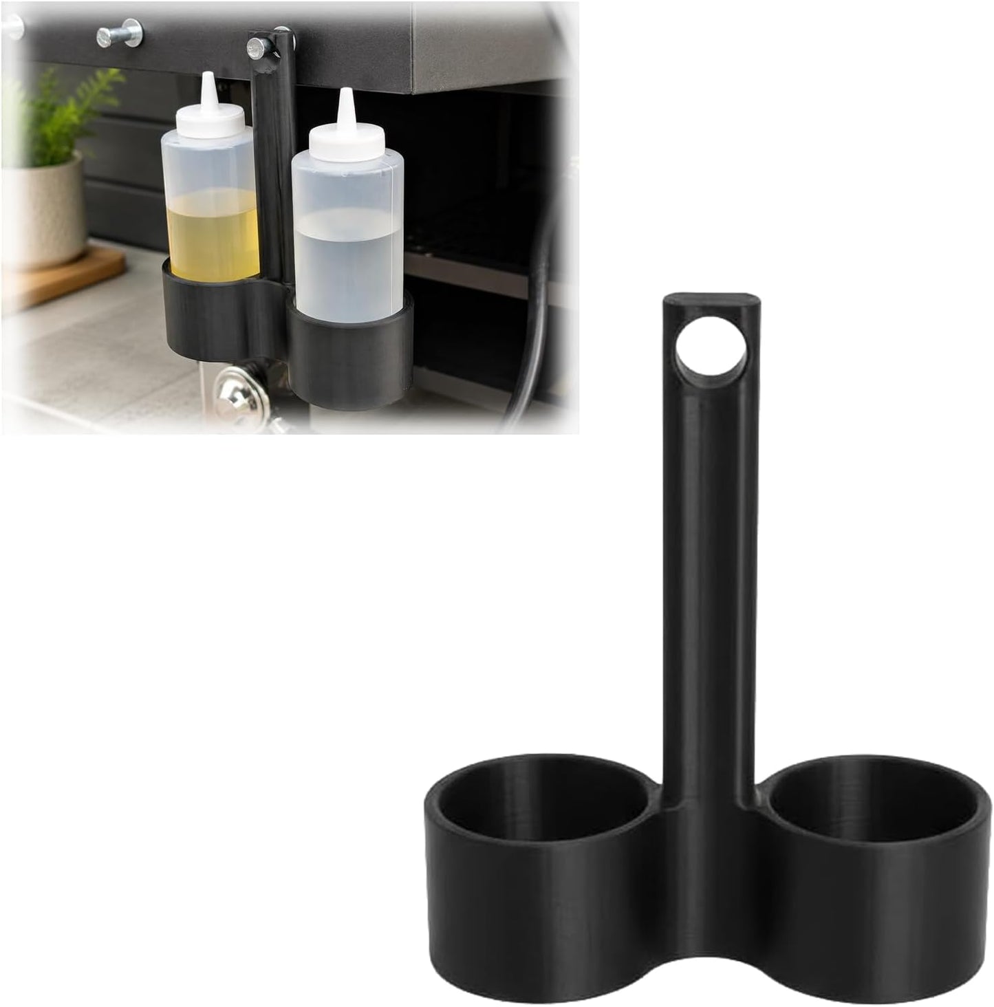 Oil and Water Bottle Caddy Compatible with Blackstone Griddle, Griddle Squeeze Bottle Holder Organizer, Griddle Side Shelf Bottle Rack for Outdoor Cooking Accessories