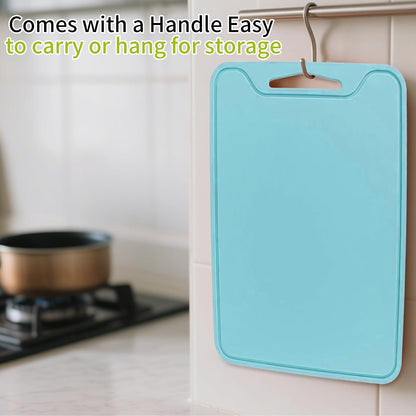 Silicone Cutting Board for Kitchen, 11.8''x 8.6'' Flexible Cutting Boards, BPA Free Non Slip Cutting Mat for Meat, Vegetables and Fruit with Easy Grip Handle, Dishwasher Safe (Deep purple)