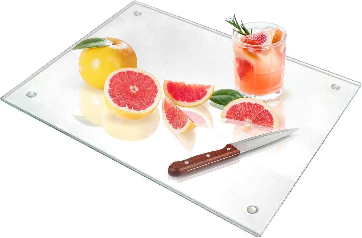 Seelenruhe Tempered Glass Cutting Boards for Kitchen Counter, Clear Cutting Boards for Countertop, Non-Slip, Heat-Resistant, Easy to Clean, Kitchen Decoration, 16x12 & 12x8 2PCS