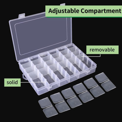 Opret 15 Grids Bead Organizer(4 Pack), Earring Organizer Box, SMALL Plastic Clear Organizing Containers with Adjustable Dividers for Crafts Jewelry Screws Small Items, Size 6.9×3.9×0.9in