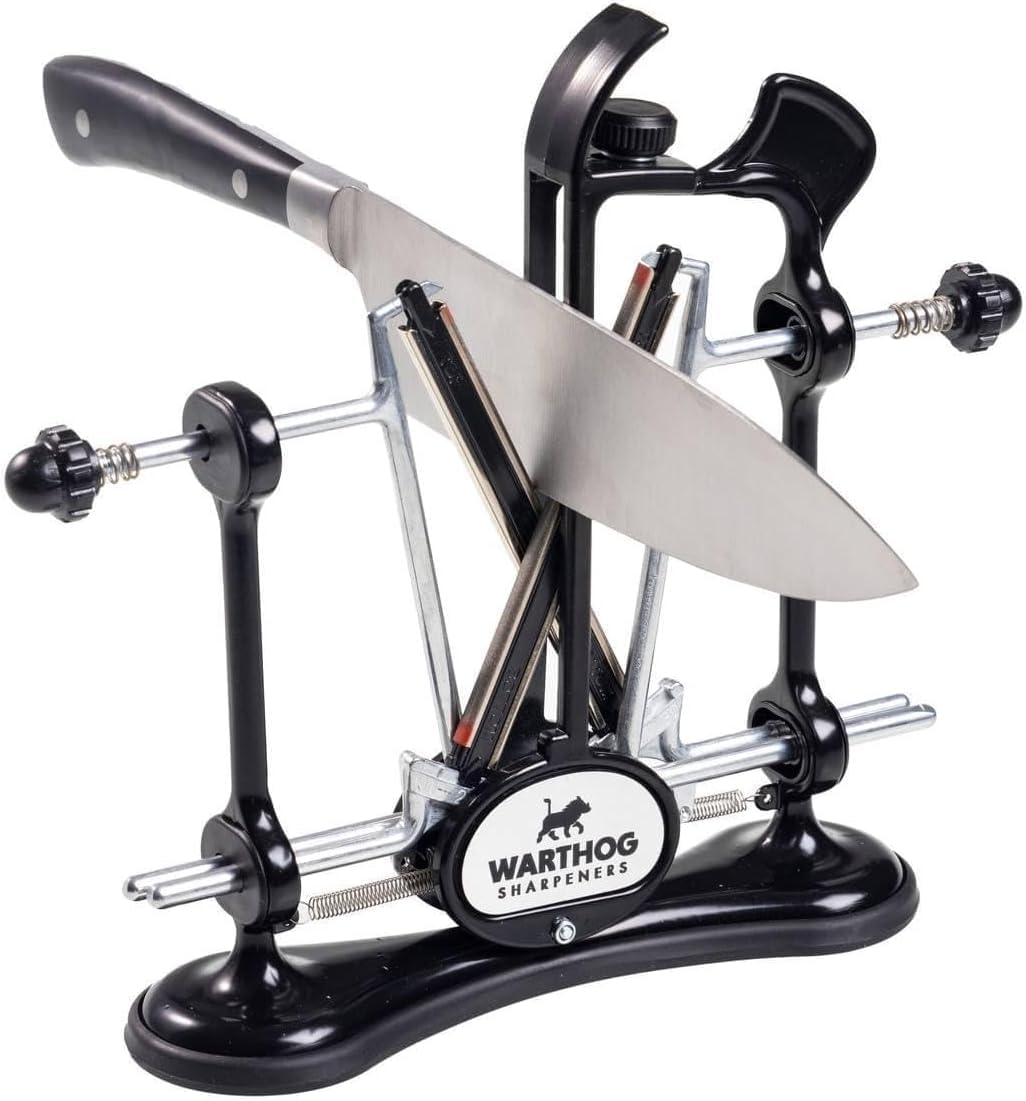 Warthog V-Sharp A4 Knife Sharpener, Diamond Rods, Metal Frame, Black