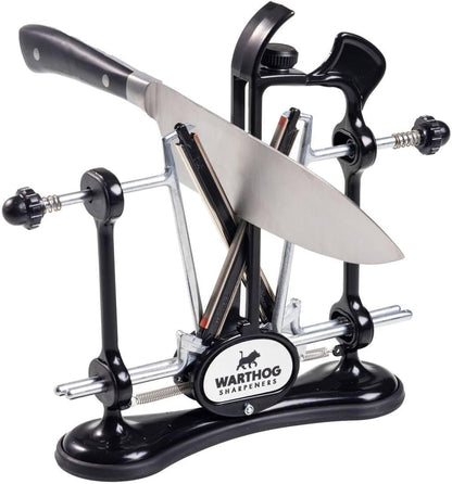 Warthog V-Sharp A4 Knife Sharpener, Diamond Rods, Metal Frame, Black
