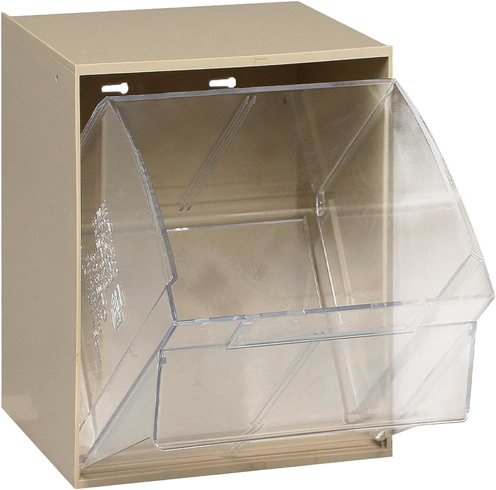 Quantum Storage Systems QTB302WT 2 Drawers Tip Out Cabinet Part Organizer White 14" H x 24" W x 12" D