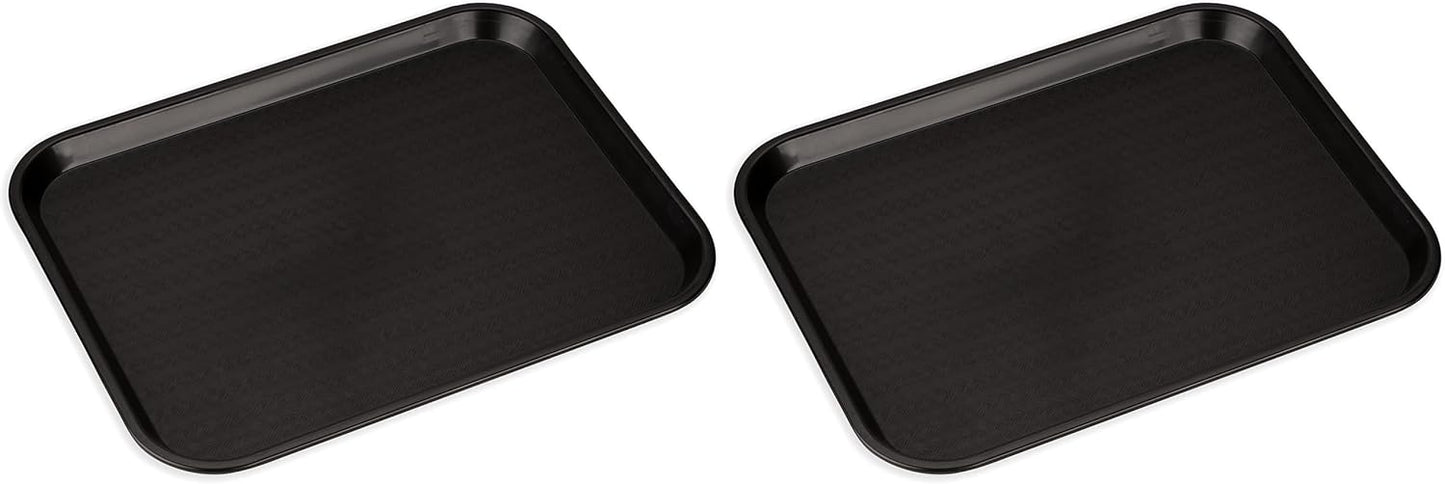 Carlisle FoodService Products Café Cafeteria Tray, Fast Food Tray for Restaurant or Commercial Use, 14" x 18", 1 Count, Black