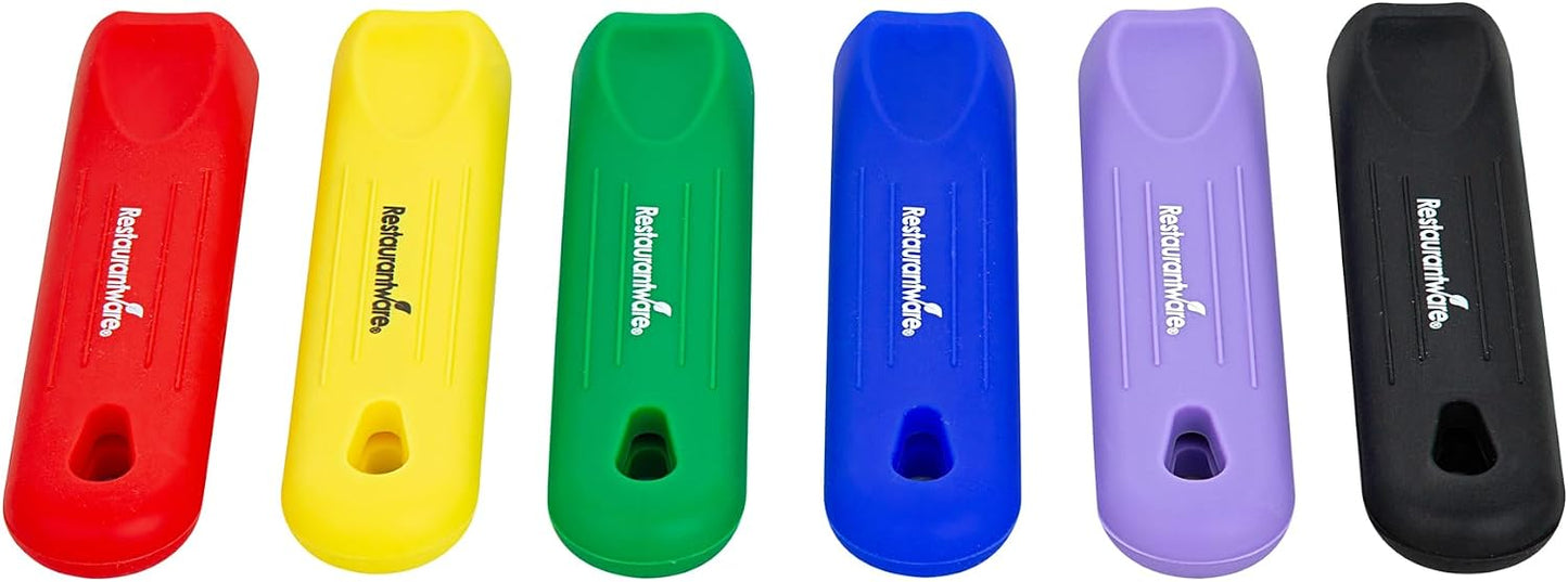 Restaurantware Silicone Pan Handle Cover Set 1-Count Heat-Resistant Removable Pan Handle Grips, Ergonomic Non-Slip Green Handle Protectors for Fry Pans and Sauce Pans