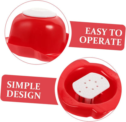 Zerodeko Red Handheld Vegetable Grater Food Holder Safety Cutting Finger Guard Kitchen Protector for Mandoline Slicer Preventing Injuries and Ensuring Secure Slicing at Home and Restaurants