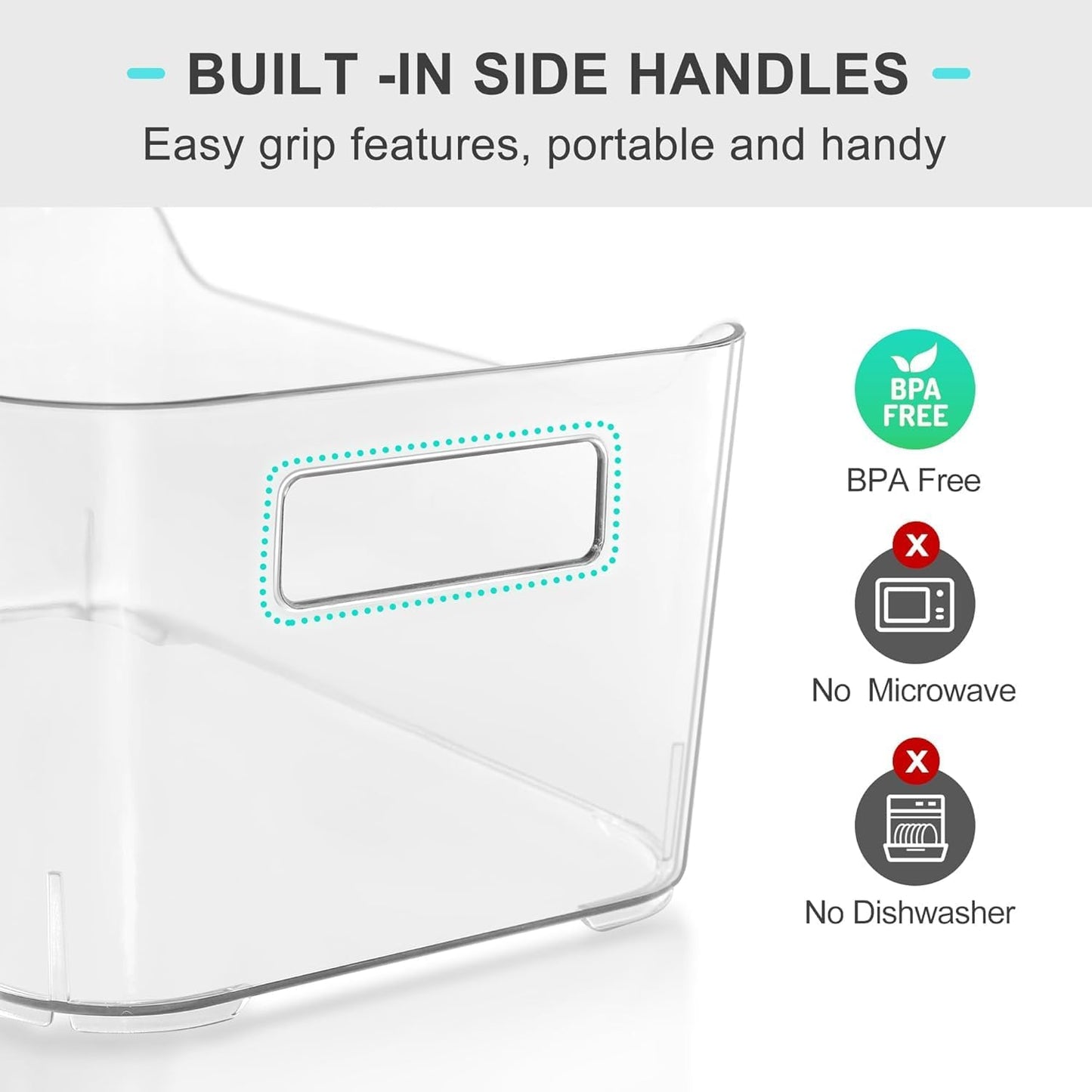 Heyuzb Pantry Organizers and Storage, 12 Pack Clear Plastic Storage Bins for Freezer, Multi-Use Organizer Bins for Kitchen, Office, Fridge, Cabinet and Shelf Organizing