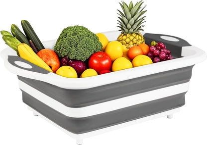 Collapsible BBQ Prep Tub/Cutting Board 10L, Orange