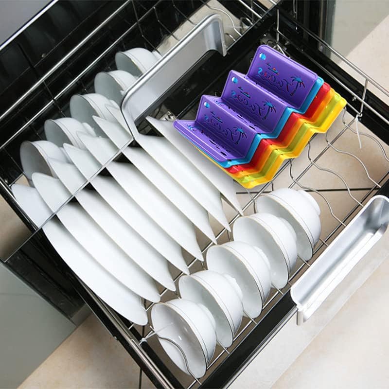 6PCS Taco Holder Stands with Unique Island Pattern, Colorful Premium Large Taco Holders Set of 6, Taco Stands for 3 Tacos, Street Taco Rack, PP Material, Dishwasher & Microwave Safe, Taco Tuesday