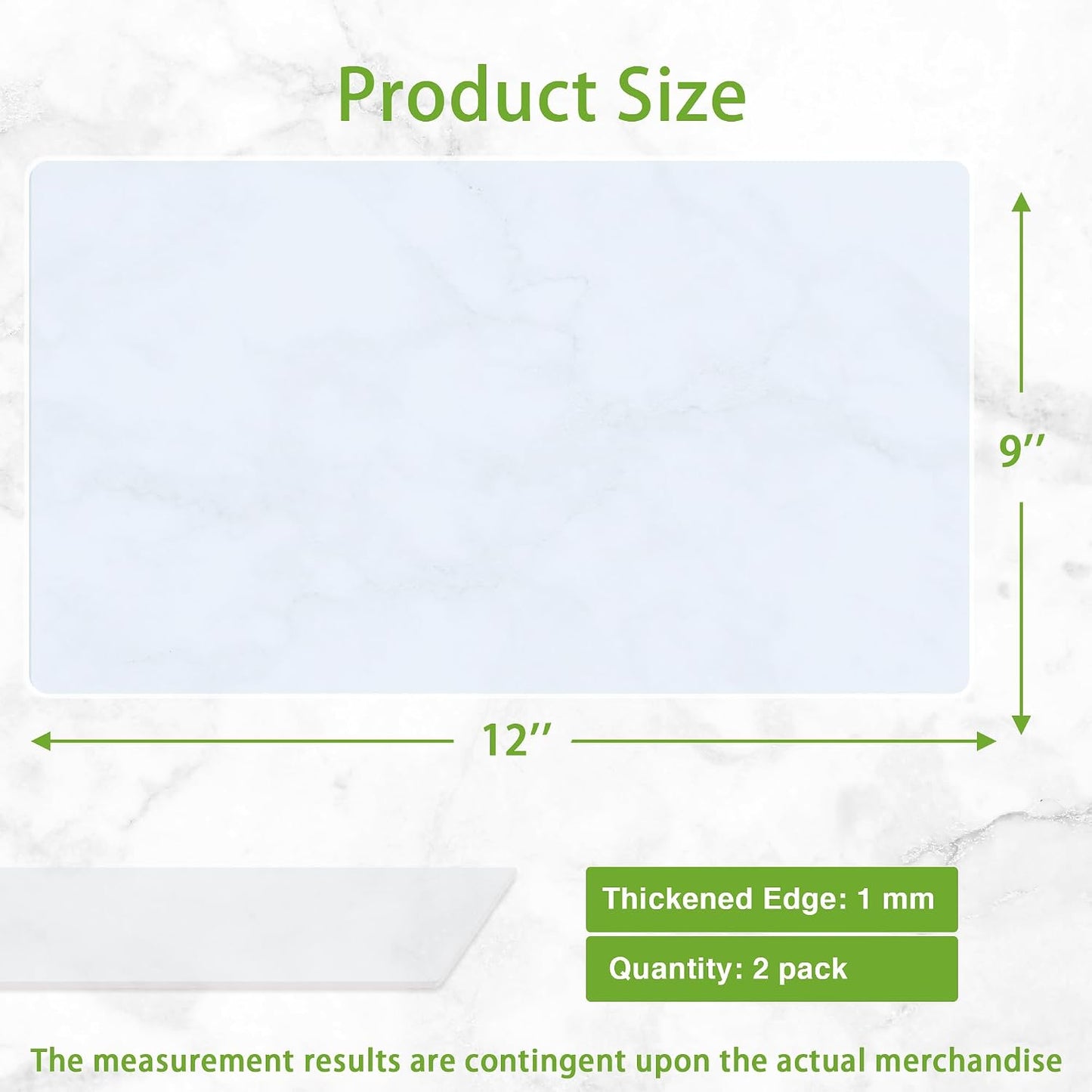Large Silicone Mats for Kitchen Counter: 14” x 20”(1mm) Clear Non-slip Waterproof Countertop Protector Liner - Non-Stick Baking Mat - Heat Resistant Placemat for Pastry Translucent (2/Pack)