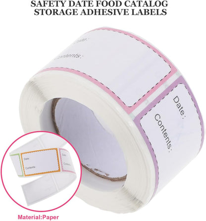 FOMIYES Food Date Labels Stickers 2 Rolls Removable Waterproof Freezer Labels for Kitchen and Pantry Storage Oil Resistant for Food Containers and Mason Jars