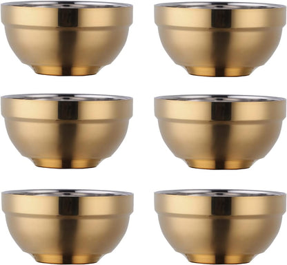 Stainless Steel Bowl Set: 500 ml Cereal Bowl, Set of 10 with Gift Box Included. Double Walled Insulated & Dishwasher Safe, Durable Deep Soup Bowl, Suitable for Home Kitchen & Child (Silver)