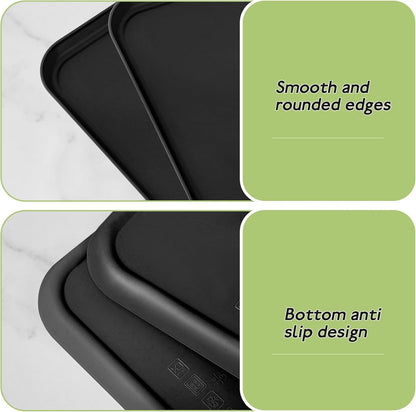 4 Pack Multicolo Plastic Serving Trays for Party Serving Food - Rectangular, 8.66 by 12 in, Heavy Duty Dessert Trays for Food Erving Platters for Party Tray Decor Veggie,Snack