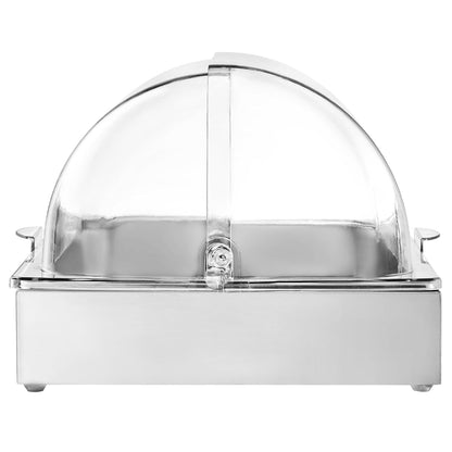VEVOR Chilled Condiment Server, 4 Compartment Ice Cooled Condiment Serving Container, Chilled Garnish Tray Bar Caddy with Lid, for Bartending & Serving Taco, Salad, Fruit, Home & Restaurant Supplies