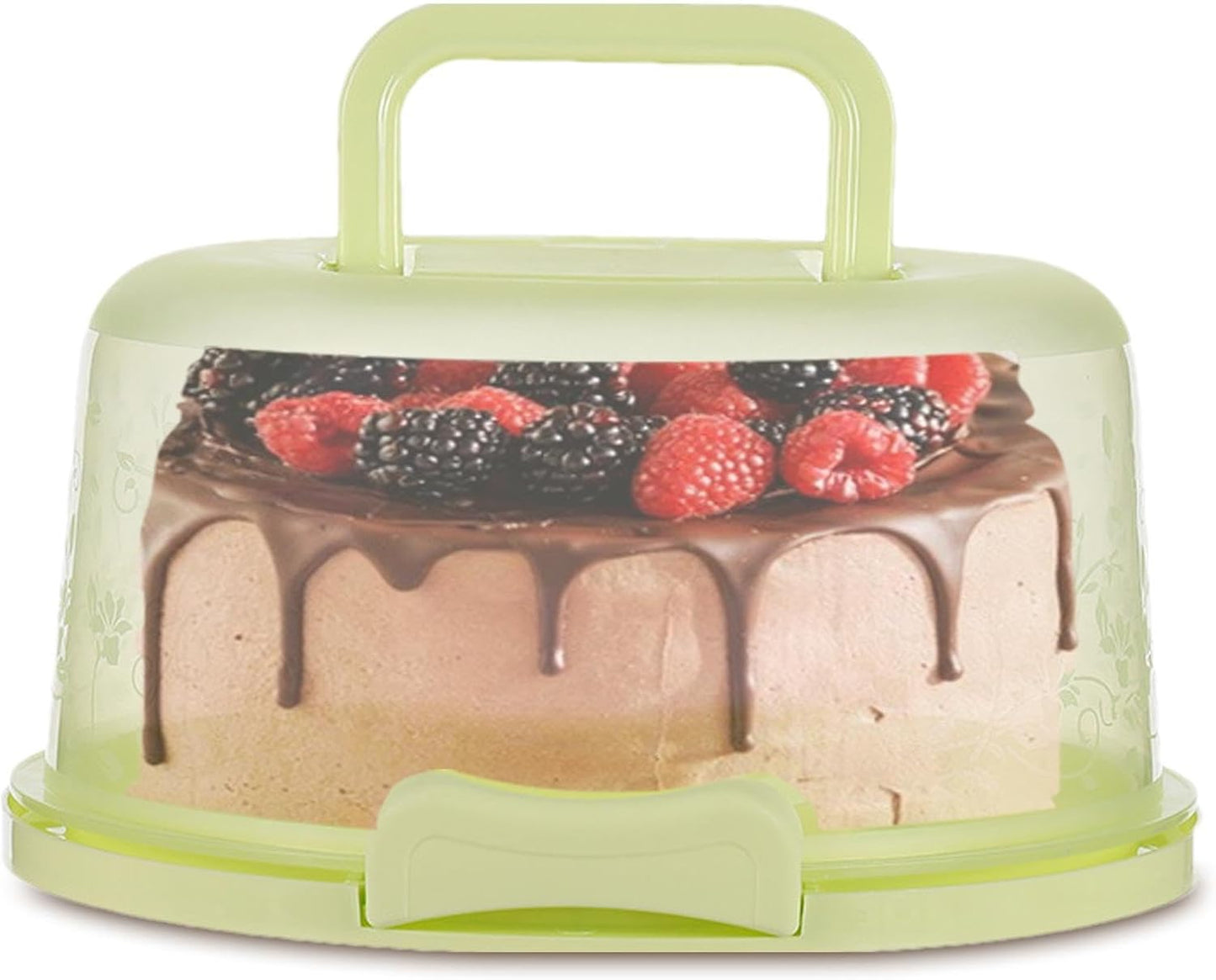 Cake Carrier With Handle Portable Round Cake Box Airtight Cupcake Storage Container With Lid