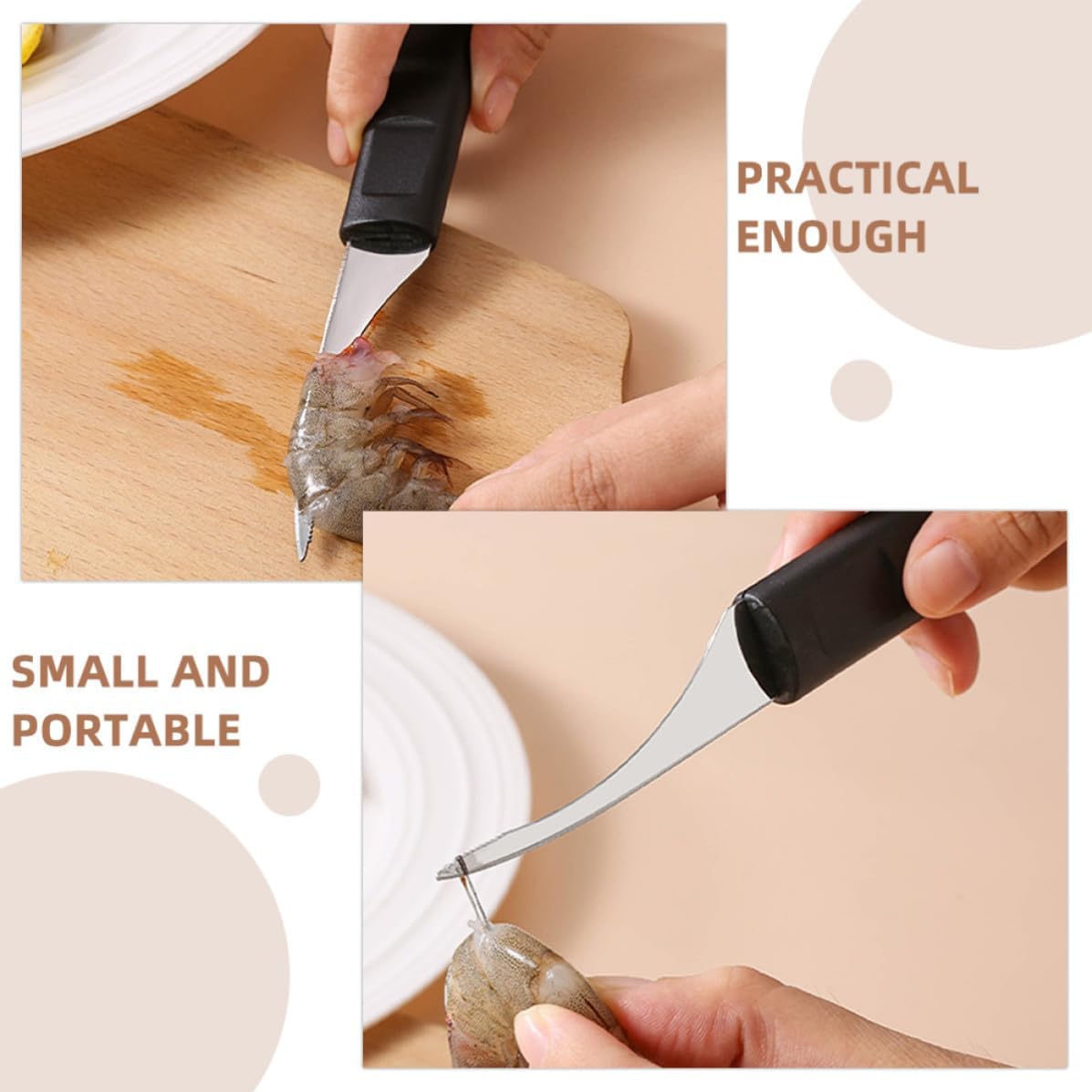 Shrimp Peeler Tool with Ergonomic Handle Stainless Steel 4 Pcs
