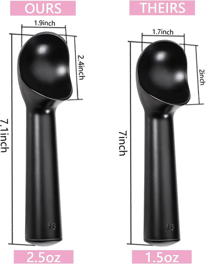 Pimoys Ice Cream Scoop, 7 Inch Aluminum, Nonstick, Bright Silver