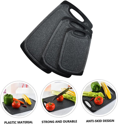 Mikinona Anti-slip Plastic Cutting Board Yellow Extra Large Mats 3pcs Cutting Mats Set