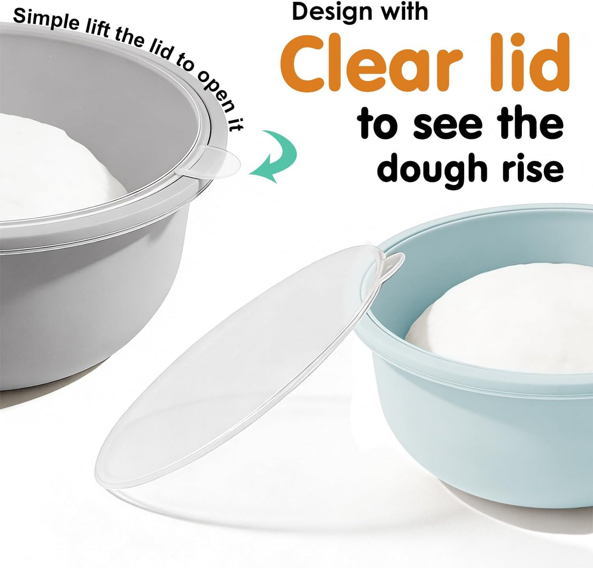 Stackable Silicone Pizza Dough Proofing Containers with Lids,Pizza Dough Proofing Box | Make 12" Pizzas 700ml(Beige)