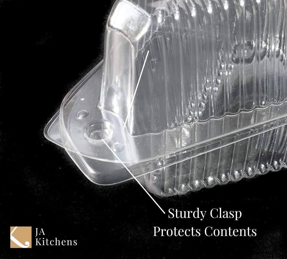 Hinged, Clear Single-Slice Pie/Cake/Cheesecake Container (High Dome Lid) - 20 Pieces