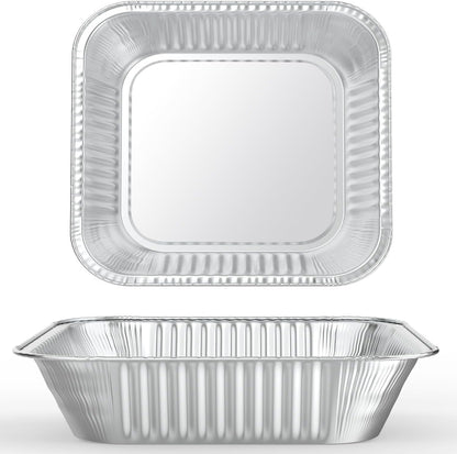 WANBAO 20 Pack Foil Pans with Plastic Lids 8 X 8 Inch Disposable Aluminum Tin Foil Baking Pans Meal Prep for Catering Party Meal Prep, Take Out, Freeze, Food Storage, Prepping Food