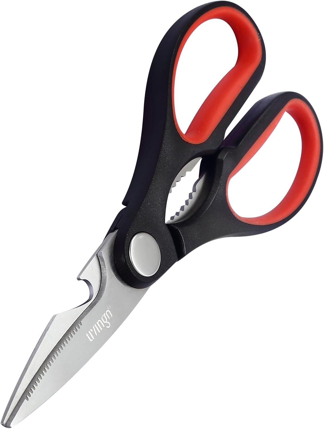 LIVINGO 8" Kitchen Scissors All Purpose - 2 Pack Heavy Duty Kitchen Meat Shears, Stainless Steel Multi-function Food Scissors for Cooking Cutting Chicken, Turkey, Bones, Poultry, Fish, and Vegetables