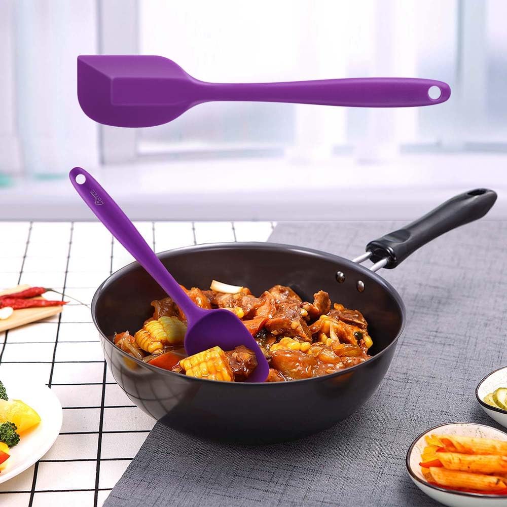 5-Pack Silicone Spatula Set – Heat-Resistant Baking, Cooking & Mixing Tools, Seamless Design, Non-Stick & Easy to Clean, Aqua Sky