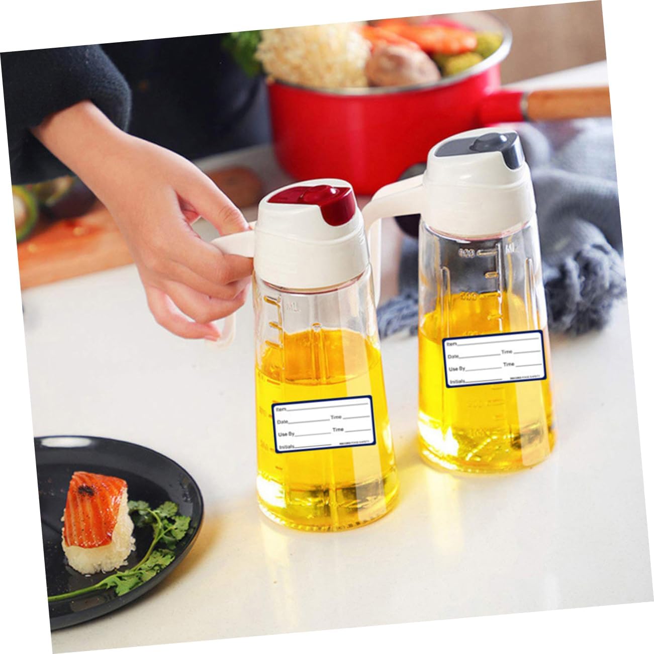 Angoily 2rolls Refrigerator Food Date Labels Writable Stickers for Freezer Storage Easy to Peel and Stick for Tracking Food Storage Dates and Contents Containers and Jars