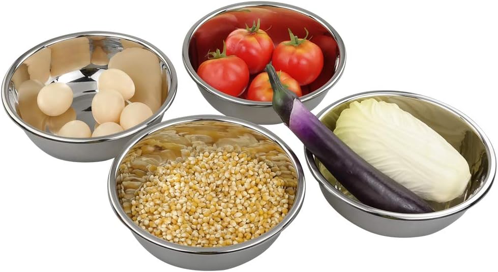18/10 Stainless Steel Mixing Bowls, Nesting Bowls for Meal Prep, Serving, Baking, Set of 4
