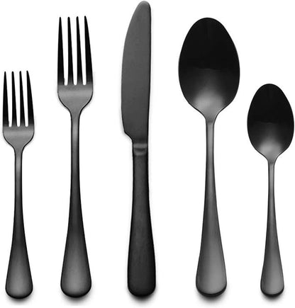 Portable Travel Utensils Set, 18/8 Stainless Steel 3 PCS Cutlery Set Including Knife Fork and Spoon, Reusable Travel Silverware Set with Case for Lunch Box Camping School Office