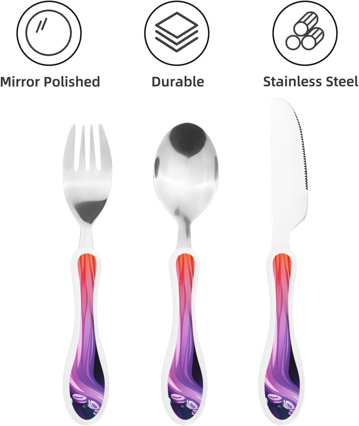 3-Piece Kids Silverware Set With Storage Case, Stainless Steel Reusable Children Safe Knife Spoon Fork Set Long Haired Dachshund Children Flatware Set For Kids Lunch Box