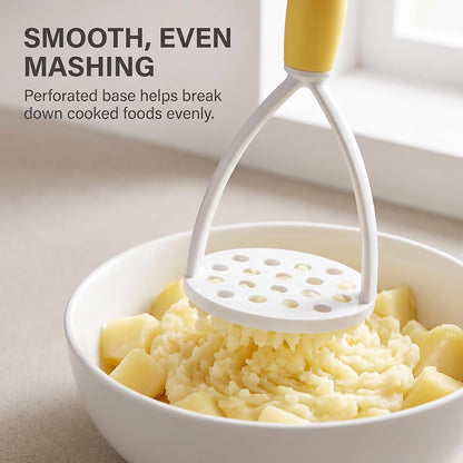 1Pc Random Color Manual Silicone Potato Masher, Cooking Utensils Masher, Mini Potato Masher for Non-Stick Cookware, Potato Mashers