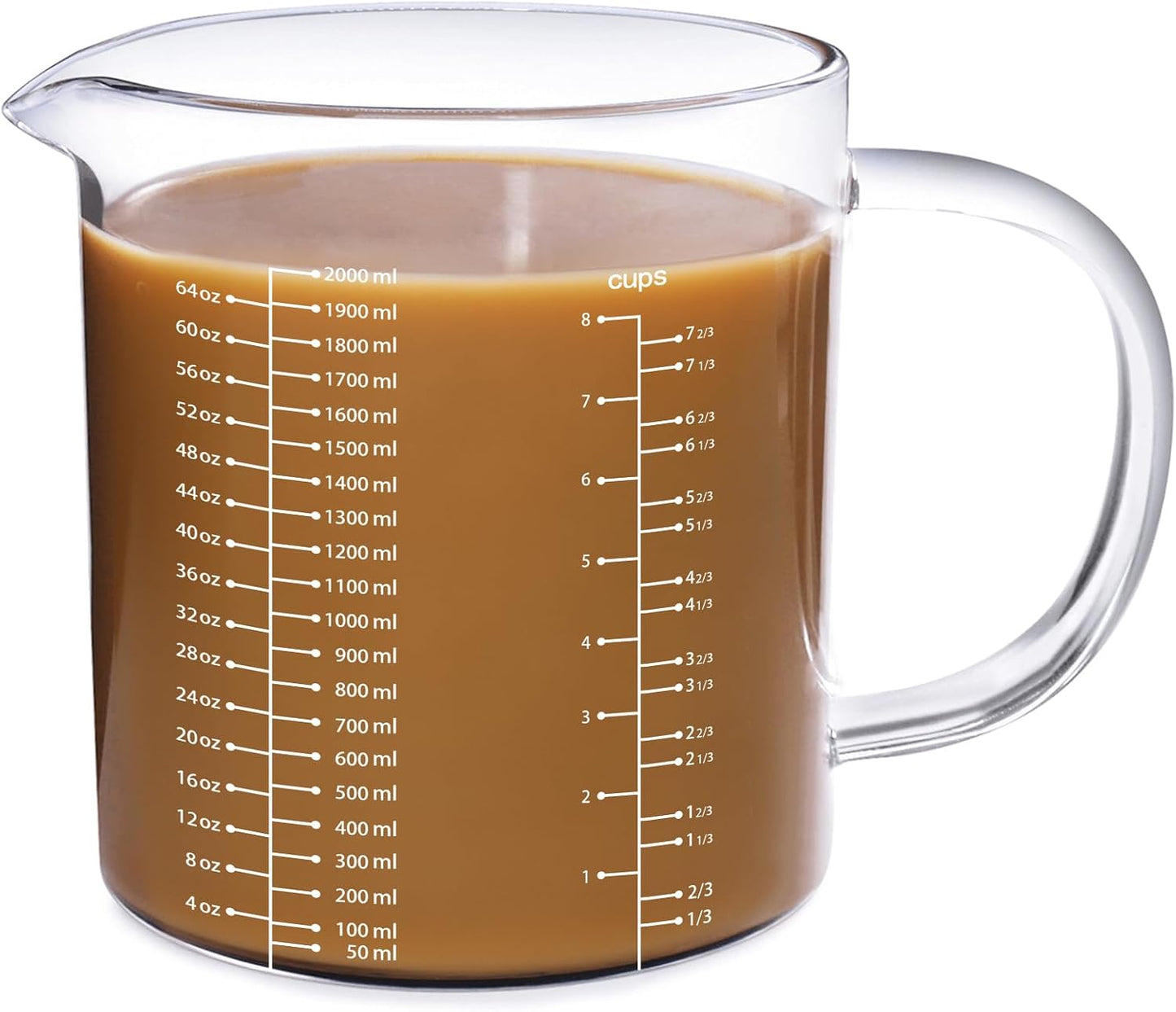 77L 3 Pack Glass Measuring Cup Set (1 1/4, 2 & 4 Cup) [Insulated handle, V-Shaped Spout], High Borosilicate Liquid Glass Measure Cup for Kitchen, Easy To Read, Dishwasher, Freezer, and Microwave Safe