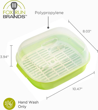 Fox Run Microwave Vegetable Steamer, 8" x 10.5" x 4" Steamer For Microwave