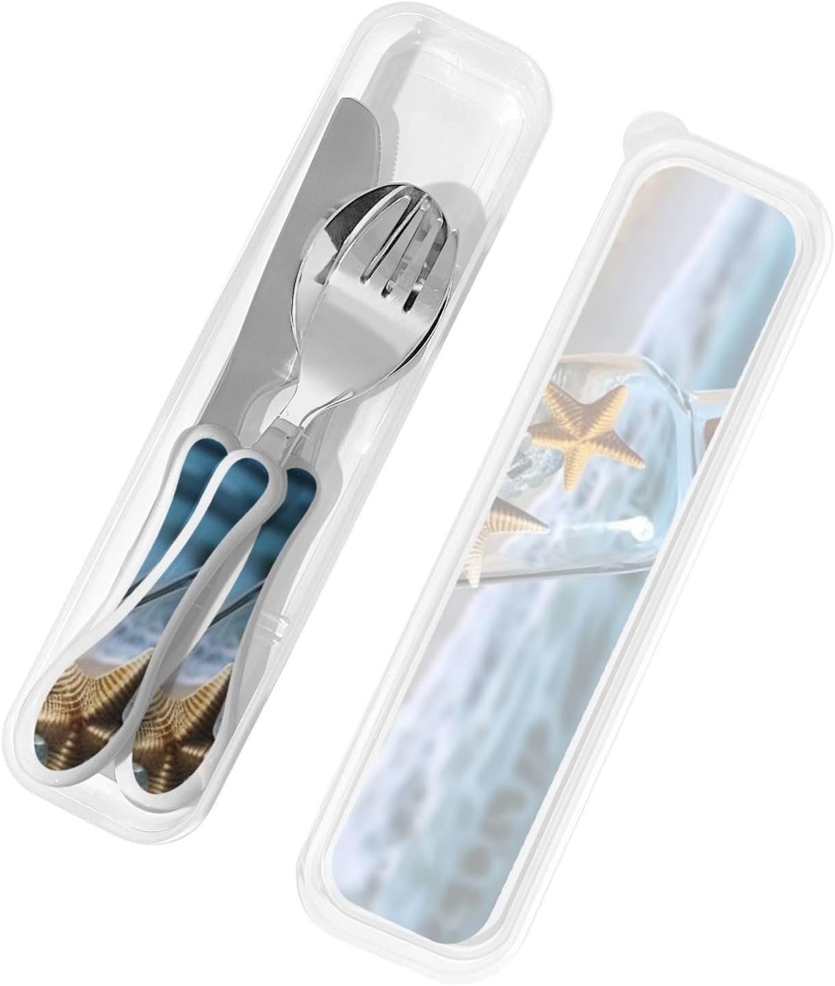 3-Piece Kids Silverware Set With Storage Case, Stainless Steel Reusable Children Safe Knife Spoon Fork Set Yellow Sunflowers Children Flatware Set For Kids Lunch Box