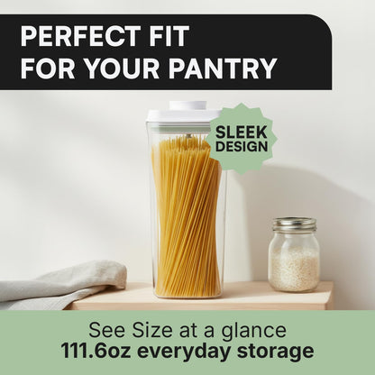 Bop Top Airtight Food Storage Containers with Lid 2 Cups / 16 oz | Kitchen Canister Sets | Air Tight Pantry Container | Pop Top Dry Food Storage Containers for Snacks, Sugar, Flour, Baking, Pasta