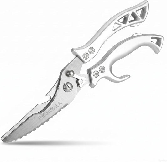 Kitchen Scissors - Heavy Duty Poultry Shears Sharp Cutting Food Chicken Bone Meat Vegetable for Cooking, Multipurpose Stainless Steel Utility Scissors, Safety Lock