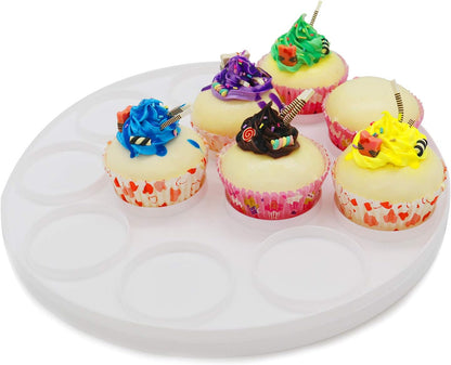 10 Inch Portable Pie Carrier with Lid and Tray 3-In-1 Round Cupcake Container Egg Holder Muffin Tart Cookie Keeper Food (Green)