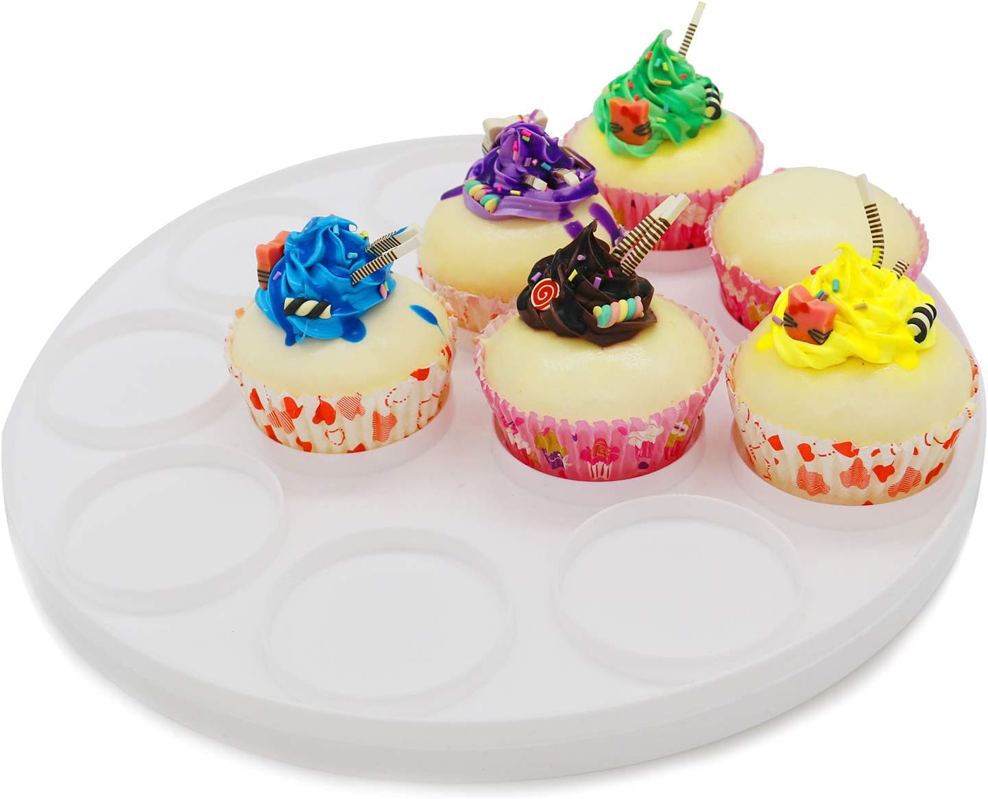10 Inch Portable Pie Cupcake Carrier Deviled Egg Tray with Lid and Tray 3-In-1 Round Cupcake Container Egg Holder Muffin Tart Cookie Keeper Food (Green)