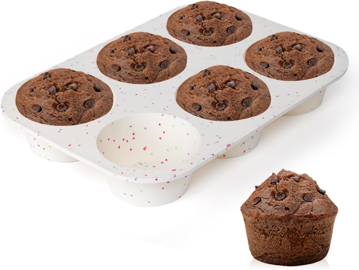 CAKETIME Silicone Mini Muffin Pan, 24 Cups Nonstick Mini Cupcake Pan for Baking Muffin, Cupcake, Egg Bites, Fat Bomb, 1 Pack Confetti