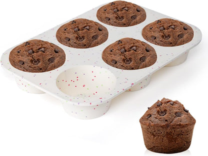 CAKETIME Silicone Mini Muffin Pan, 24 Cups Nonstick Mini Cupcake Pan for Baking Muffin, Cupcake, Egg Bites, Fat Bomb, 1 Pack Confetti