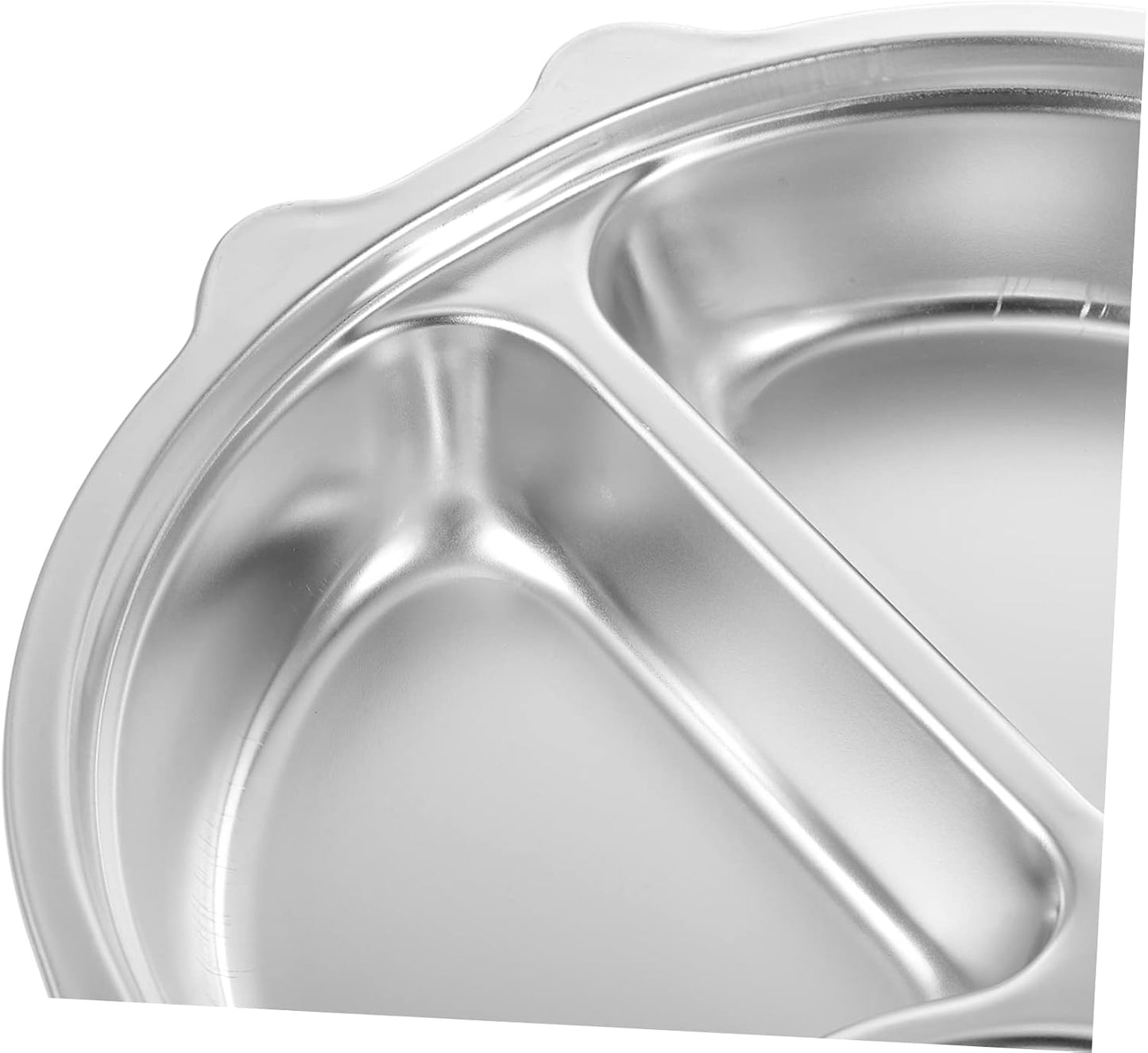 Zerodeko 304 Stainless Steel Divided Dinner Tray 3 Compartment Lunch Plate Food Portion Control Dish for Meal Prep Dishwasher Safe for Home or Catering