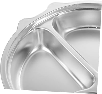 Zerodeko 304 Stainless Steel Divided Dinner Tray 3 Compartment Lunch Plate Food Portion Control Dish for Meal Prep Dishwasher Safe for Home or Catering