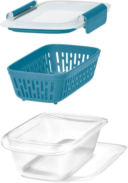 OXO Good Grips Prep & Go Snack & Dip Container, Snack Fuss-Free on the Move, Leakproof Reusable Small Meal Food Storage and Lid, Food Containers with Lids, Snack Organizer, 1.6 Cups/0.4 L