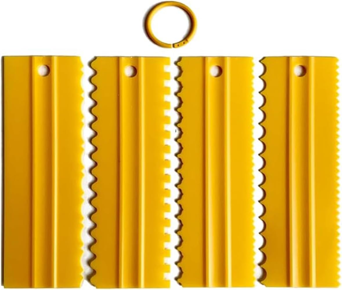 Cake Scrapers Set Decorating Comb and Icing Smoother, Plastic Sawtooth Scraper Polisher Butter Mousse Cream Cake Edge DIY Tool -8 Design Textures (White)