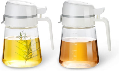 Oil Dispenser Bottle, 22oz Glass Oil Bottle with Scale, Kitchen