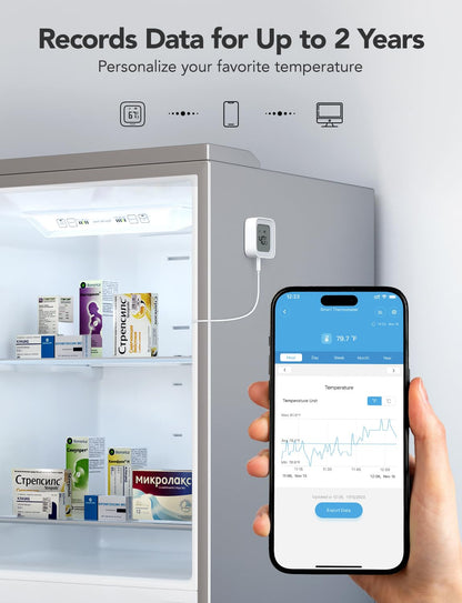 GoveeLife Bluetooth Refrigerator Thermometer with LCD Disaplay