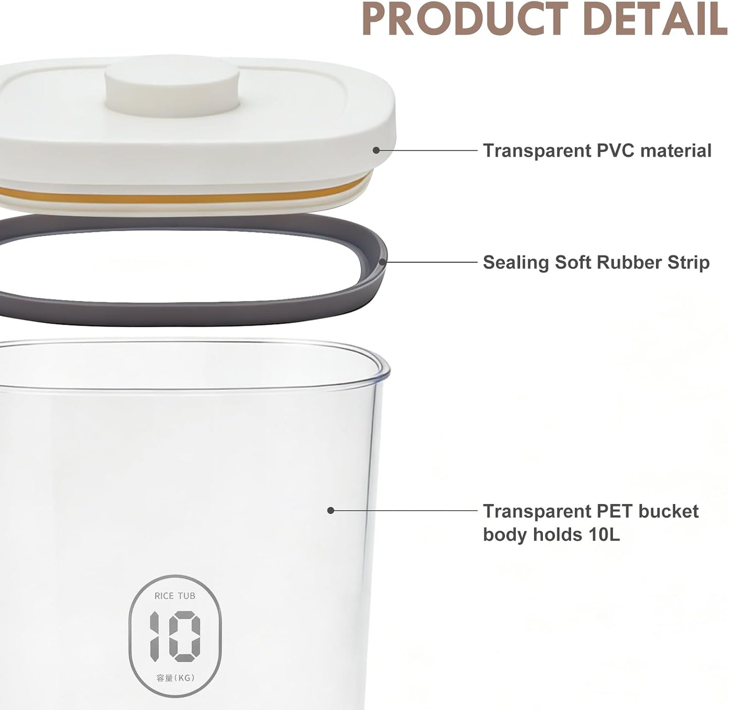 LEAWALK 10Lbs/10.57Qt Airtight Dog Cat Food Storage Container and Dog Treat Containers BPA-Free, PET Clear Stackable Pet Storage Bin, Pop Top, 1-Cup Scoop for Pet Food/Rice/Flour/Bread/Grains